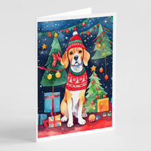 Load image into Gallery viewer, Beagle Christmas Greeting Cards - Blank Note Cards – 8-Pack of Artist-Designed Cards with Envelopes