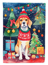 Load image into Gallery viewer, Beagle Christmas Garden Flag – Cozy Dog Holiday Decor with Tree &amp; Presents