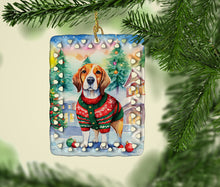 Load image into Gallery viewer, Beagle Christmas Porcelain Ornament