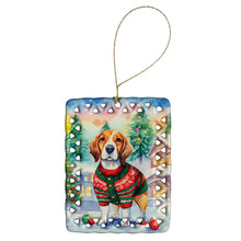 Load image into Gallery viewer, Beagle Christmas Porcelain Ornament