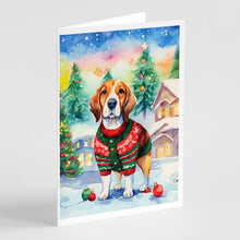 Load image into Gallery viewer, Beagle Christmas Greeting Cards - Blank Note Cards – 8-Pack of Artist-Designed Cards with Envelopes