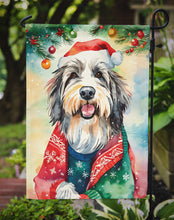 Load image into Gallery viewer, Bearded Collie Christmas Garden Flag – Cozy Dog Holiday Decor with Tree &amp; Presents