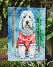 Load image into Gallery viewer, Bearded Collie Christmas Garden Flag – Cozy Dog Holiday Decor with Tree &amp; Presents