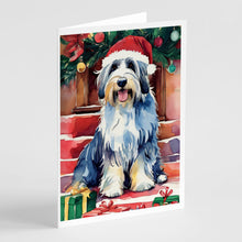 Load image into Gallery viewer, Bearded Collie Christmas Greeting Cards - Blank Note Cards – 8-Pack of Artist-Designed Cards with Envelopes