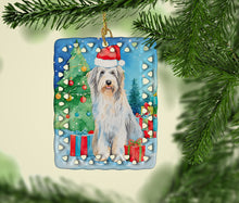 Load image into Gallery viewer, Bearded Collie Christmas Porcelain Ornament