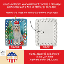 Load image into Gallery viewer, Bearded Collie Christmas Porcelain Ornament