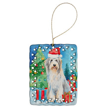 Load image into Gallery viewer, Bearded Collie Christmas Porcelain Ornament