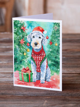 Load image into Gallery viewer, Bedlington Terrier Christmas Greeting Cards - Blank Note Cards – 8-Pack of Artist-Designed Cards with Envelopes