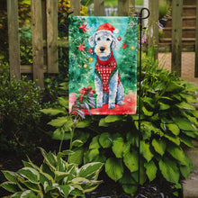 Load image into Gallery viewer, Bedlington Terrier Christmas Garden Flag – Cozy Dog Holiday Decor with Tree &amp; Presents