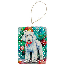 Load image into Gallery viewer, Bedlington Terrier Christmas Porcelain Ornament