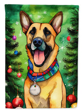 Load image into Gallery viewer, Belgian Malinois Christmas Garden Flag – Cozy Dog Holiday Decor with Tree &amp; Presents