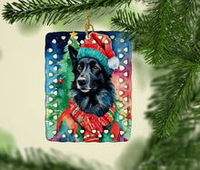 Load image into Gallery viewer, Belgian Sheepdog Christmas Porcelain Ornament
