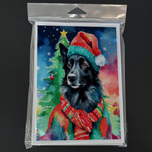 Load image into Gallery viewer, Belgian Sheepdog Christmas Greeting Cards - Blank Note Cards – 8-Pack of Artist-Designed Cards with Envelopes