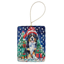Load image into Gallery viewer, Bernese Mountain Dog Christmas Porcelain Ornament