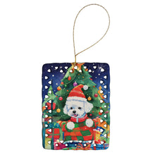 Load image into Gallery viewer, Bichon Frise Christmas Porcelain Ornament