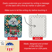 Load image into Gallery viewer, Bichon Frise Christmas Porcelain Ornament