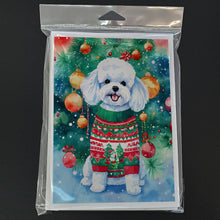 Load image into Gallery viewer, Bichon Frise Christmas Greeting Cards - Blank Note Cards – 8-Pack of Artist-Designed Cards with Envelopes