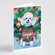 Load image into Gallery viewer, Bichon Frise Christmas Greeting Cards - Blank Note Cards – 8-Pack of Artist-Designed Cards with Envelopes