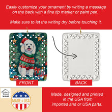 Load image into Gallery viewer, Bichon Frise Christmas Porcelain Ornament