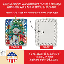 Load image into Gallery viewer, Bichon Frise Christmas Porcelain Ornament