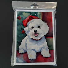 Load image into Gallery viewer, Bichon Frise Christmas Greeting Cards - Blank Note Cards – 8-Pack of Artist-Designed Cards with Envelopes