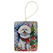 Load image into Gallery viewer, Bichon Frise Christmas Porcelain Ornament