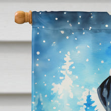Load image into Gallery viewer, Black and Tan Coonhound Christmas House Flag