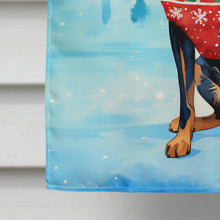 Load image into Gallery viewer, Black and Tan Coonhound Christmas House Flag