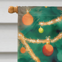 Load image into Gallery viewer, Black and Tan Coonhound Christmas House Flag