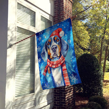 Load image into Gallery viewer, Black and Tan Coonhound Christmas House Flag