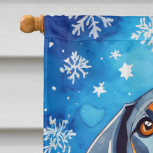 Load image into Gallery viewer, Black and Tan Coonhound Christmas House Flag