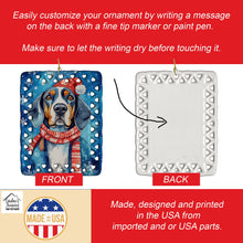 Load image into Gallery viewer, Black and Tan Coonhound Christmas Porcelain Ornament