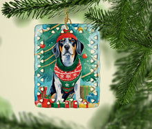 Load image into Gallery viewer, Bluetick Coonhound Christmas Porcelain Ornament