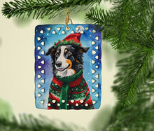Load image into Gallery viewer, Border Collie Christmas Porcelain Ornament