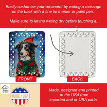 Load image into Gallery viewer, Border Collie Christmas Porcelain Ornament