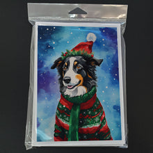 Load image into Gallery viewer, Border Collie Christmas Greeting Cards - Blank Note Cards – 8-Pack of Artist-Designed Cards with Envelopes