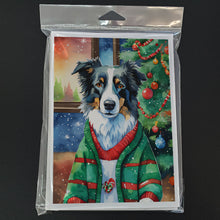 Load image into Gallery viewer, Border Collie Christmas Greeting Cards - Blank Note Cards – 8-Pack of Artist-Designed Cards with Envelopes