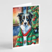 Load image into Gallery viewer, Border Collie Christmas Greeting Cards - Blank Note Cards – 8-Pack of Artist-Designed Cards with Envelopes