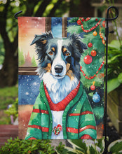 Load image into Gallery viewer, Border Collie Christmas Garden Flag – Cozy Dog Holiday Decor with Tree &amp; Presents
