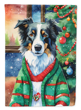 Load image into Gallery viewer, Border Collie Christmas Garden Flag – Cozy Dog Holiday Decor with Tree &amp; Presents