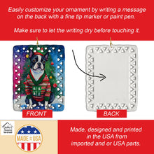 Load image into Gallery viewer, Boston Terrier Christmas Porcelain Ornament