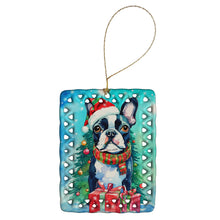 Load image into Gallery viewer, Boston Terrier Christmas Porcelain Ornament