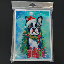 Load image into Gallery viewer, Boston Terrier Christmas Greeting Cards - Blank Note Cards – 8-Pack of Artist-Designed Cards with Envelopes