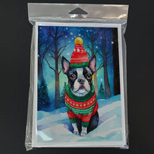 Load image into Gallery viewer, Boston Terrier Christmas Greeting Cards - Blank Note Cards – 8-Pack of Artist-Designed Cards with Envelopes