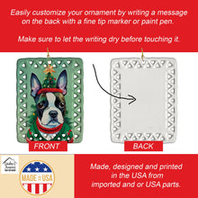 Load image into Gallery viewer, Boston Terrier Christmas Porcelain Ornament