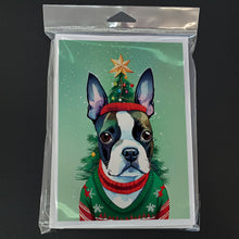 Load image into Gallery viewer, Boston Terrier Christmas Greeting Cards - Blank Note Cards – 8-Pack of Artist-Designed Cards with Envelopes