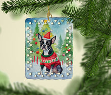 Load image into Gallery viewer, Boston Terrier Christmas Porcelain Ornament