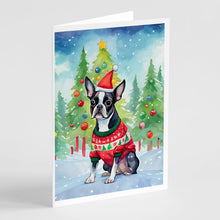 Load image into Gallery viewer, Boston Terrier Christmas Greeting Cards - Blank Note Cards – 8-Pack of Artist-Designed Cards with Envelopes
