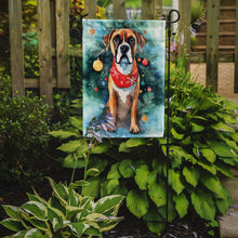 Load image into Gallery viewer, Boxer Christmas Garden Flag – Cozy Dog Holiday Decor with Tree &amp; Presents