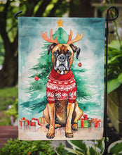 Load image into Gallery viewer, Boxer Christmas Garden Flag – Cozy Dog Holiday Decor with Tree &amp; Presents